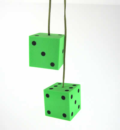 WONDG03 50mm Dangle Dice Green by Wondertrail Main Image