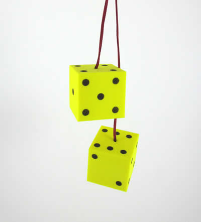 WONDG08 50mm Dangle Dice Yellow by Wondertrail Main Image