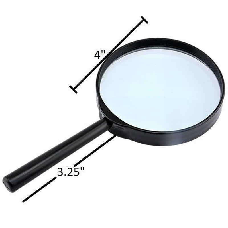 WONDS015 Black Plastic Hand Held Magnifying Glass Wondertrail Main Image