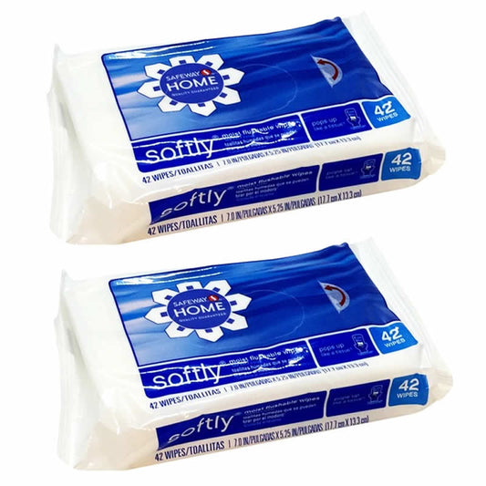WONDS038 Signature Care Wet Wipes Flushable 2 Pack Of 42 Wipes Each Pack Main Image