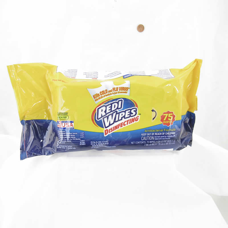 WONDS052 Redi Wipes Antibacterial Wipes 75ct Main Image