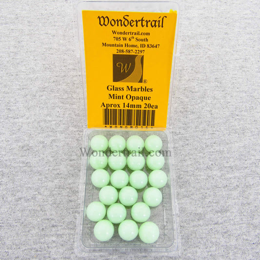 WONGM015 Mint Opaque 14mm Glass Marbles Pack of 20 Main Image