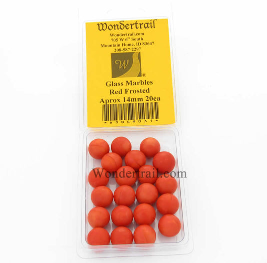 WONGM031 Red Frosted Marbels 14mm Glass Marbles Pack of 20 Main Image