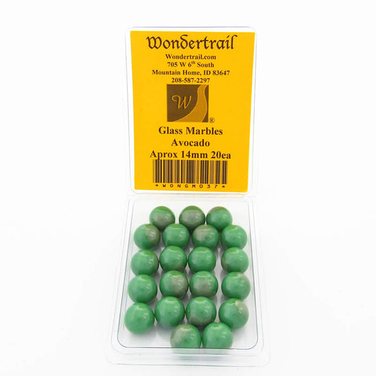 WONGM037 Avocado Marbels 14mm Glass Marbles Pack of 20 Main Image