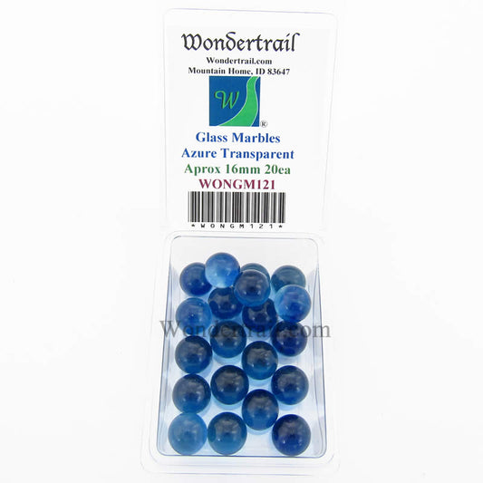 WONGM121 Twilight SkiesTransparent 16mm Glass Marbles Pack of 20 Main Image