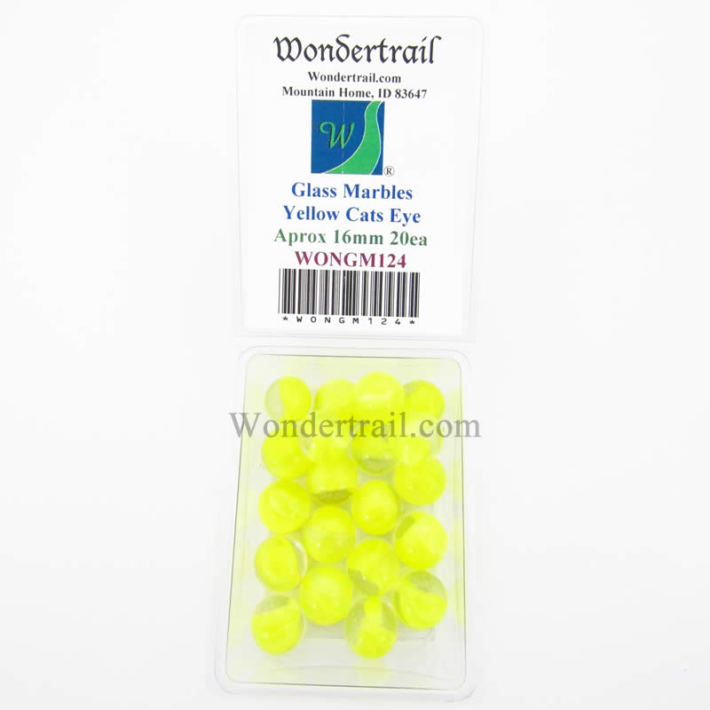 WONGM124 Lemon Slice Cats Eye 16mm Glass Marbles Pack of 20 Main Image