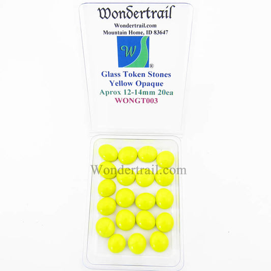 WONGT003 Yellow Opaque Glass Tokens 12-14mm Aprox .50in Pack of 20 Main Image