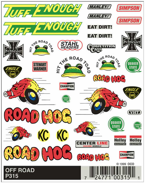 WOOP315 Off Road (4in x 5in) PineCar Decals Main Image