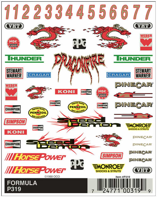 WOOP319 Formula (4in x 5in) PineCar Decals Main Image