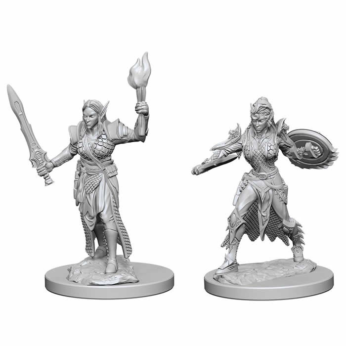 WZK72599 Elf Female Fighter Pathfinder Battles Miniatures Unpainted Minis WizKids Main Image