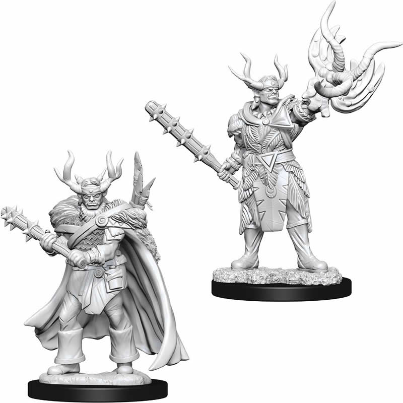 WZK73853 Male Half Orc Druid Miniature Pathfinder Battles Deep Cuts Unpainted Main Image