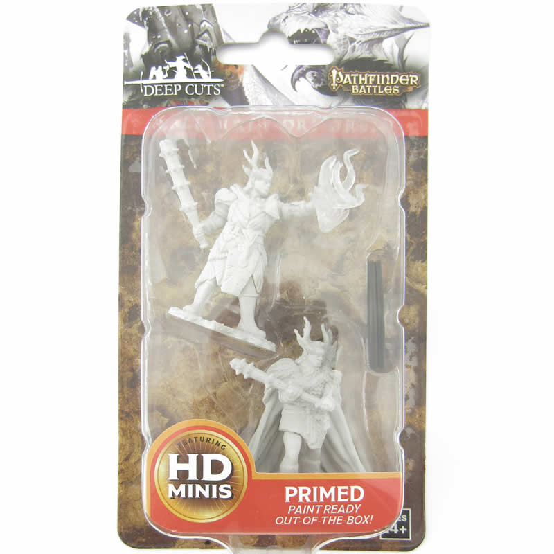 WZK73853 Male Half Orc Druid Miniature Pathfinder Battles Deep Cuts Unpainted 2nd Image