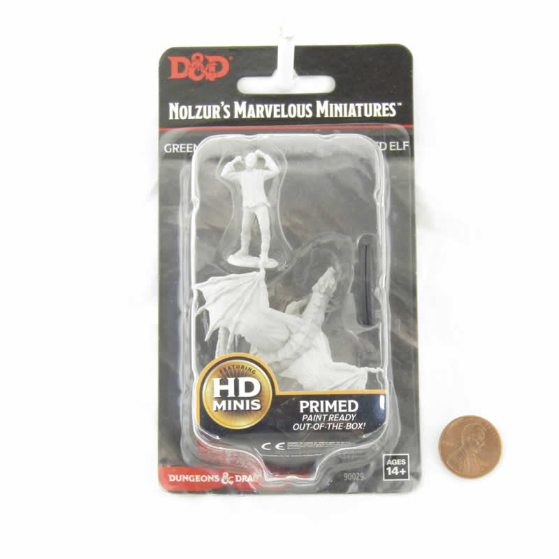 WZK90029 Green Dragon Wyrmling and Afflicted Elf Nozurs Marvelous Miniatures D&D Unpainted Miniatures 2nd Image