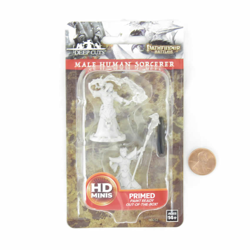 WZK90052 Male Human Sorcerer Pathfinder Battles Deep Cuts Miniatures 2nd Image