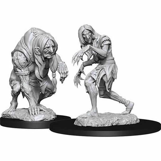 WZK90266 Annis Hag and Green Hag Miniature Figure Pathfinder Battles Deep Cuts Unpainted Miniatures Main Image