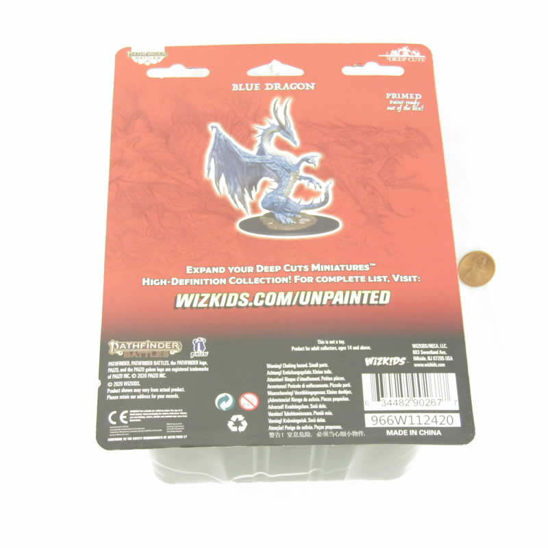 WZK90267 Blue Dragon Miniature Figure Pathfinder Battles Deep Cuts Unpainted Miniatures 3rd Image