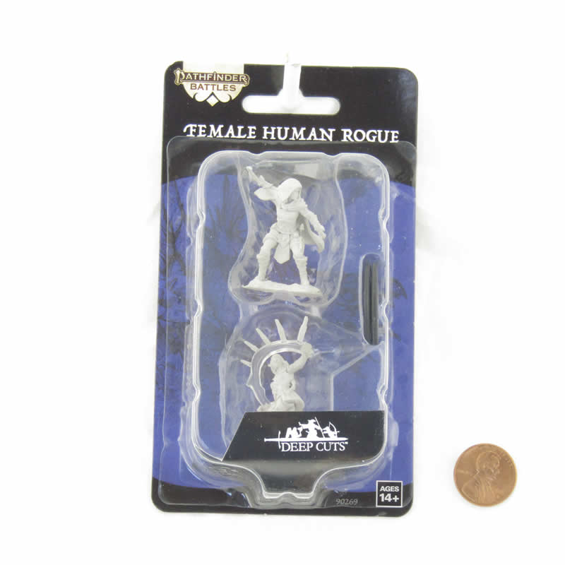 WZK90269 Human Rogue Female Miniature Figure Pathfinder Battles Deep Cuts Unpainted Miniatures 2nd Image