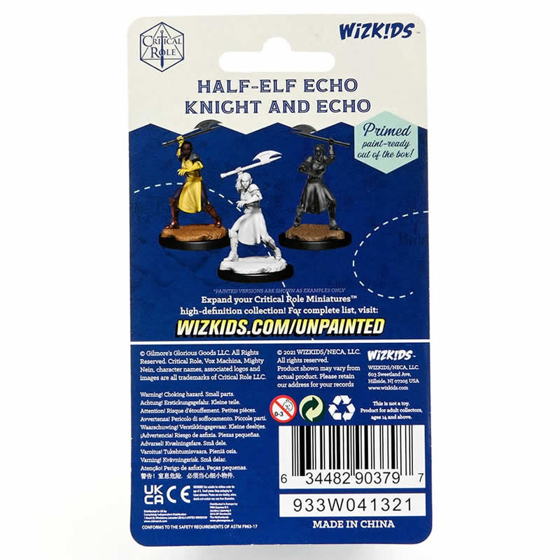 WZK90379 Half-elf Echo Knight and Echo Unpainted Miniatures Critical Role Series Figures 2nd Image