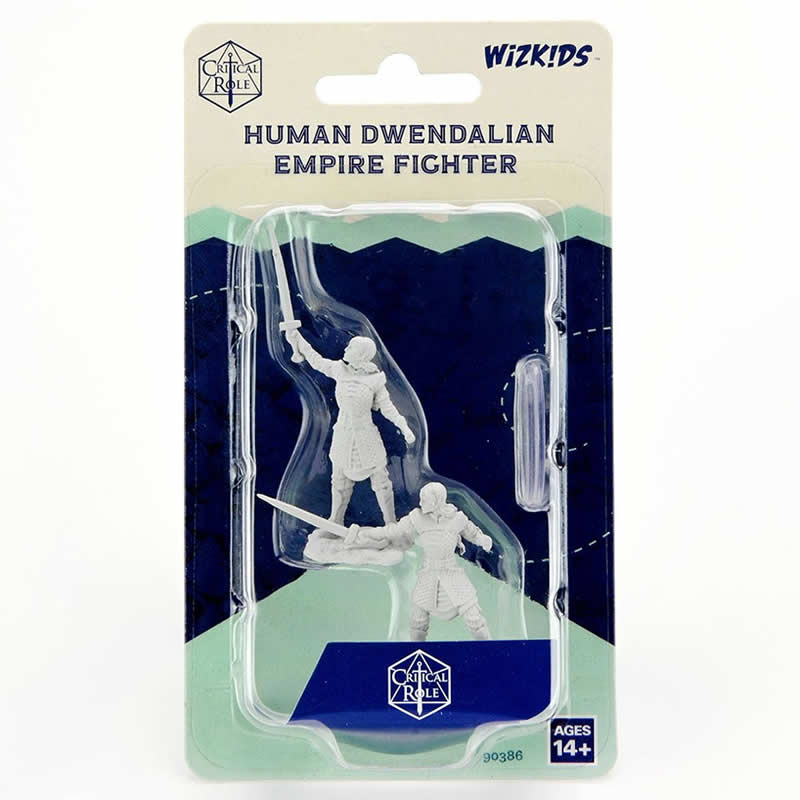 WZK90386 Human Dwendalian Fighter Female Unpainted Miniatures Critical Role Series Figures Main Image