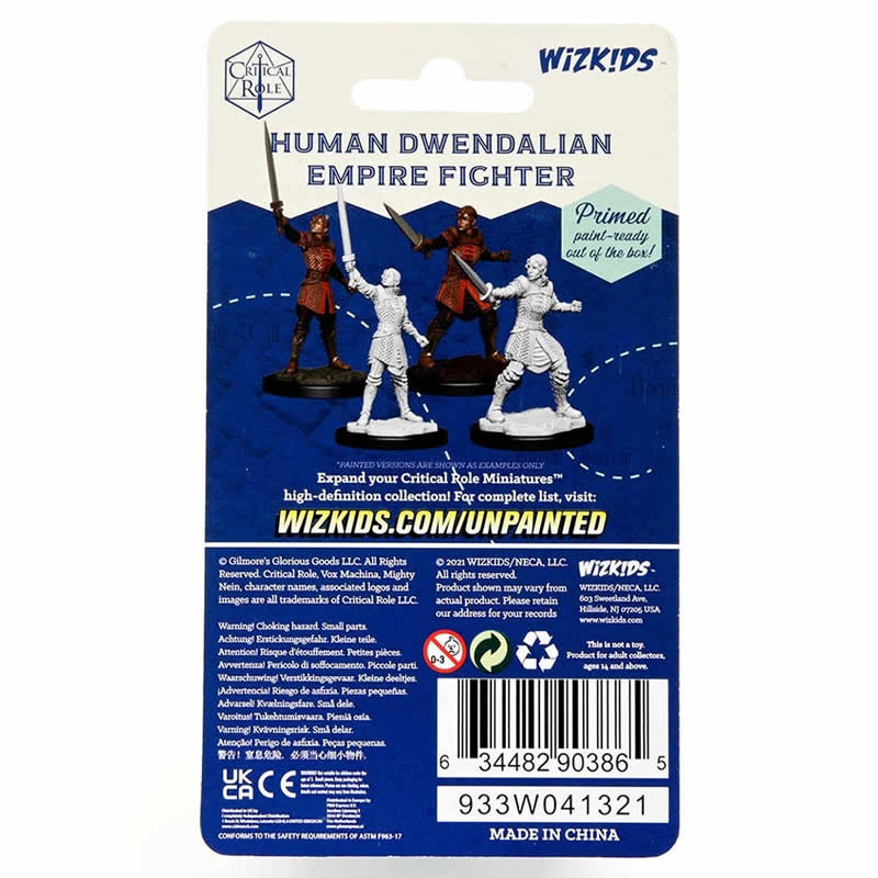 WZK90386 Human Dwendalian Fighter Female Unpainted Miniatures Critical Role Series Figures 2nd Image