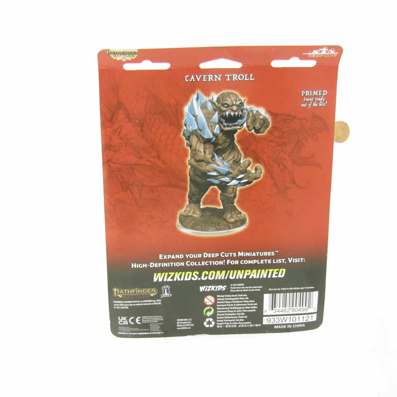 WZK90499 Cavern Troll Miniature Figure Pathfinder Battles Deep Cuts Unpainted Miniatures