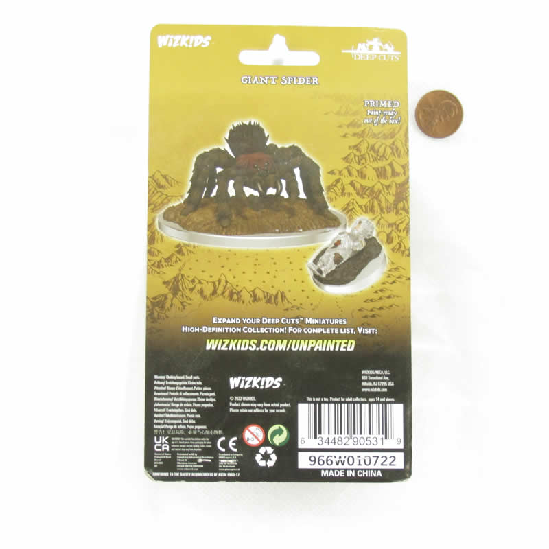 WZK90531 Giant Spider Miniature Figure WizKids Deep Cuts Unpainted Miniatures