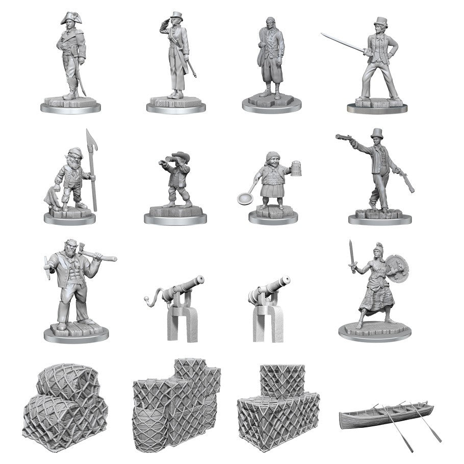 WZK90593 Ships Crew Boxed Set Miniature Figure WizKids Deep Cuts Unpainted Miniatures