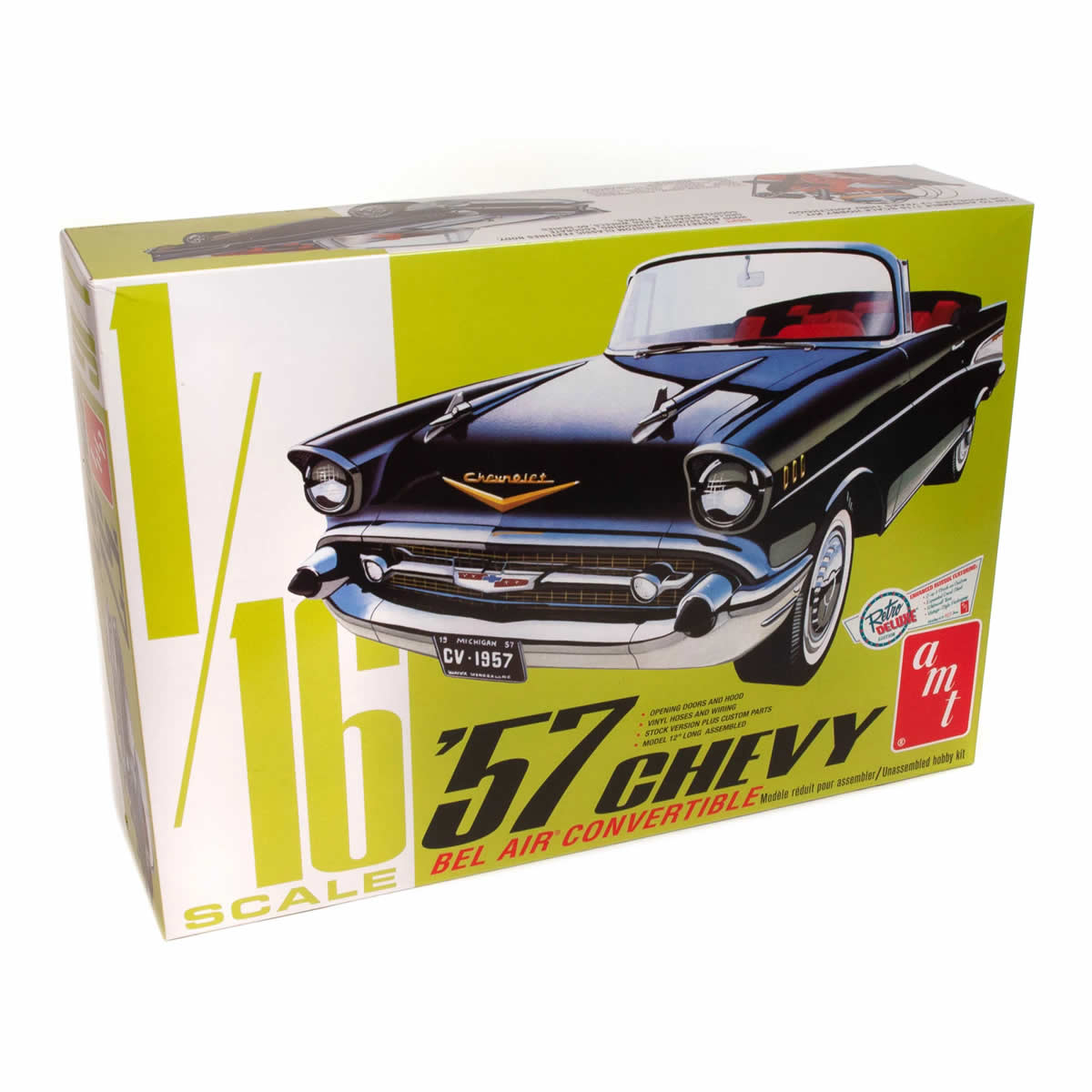 AMT115906 1957 Chevy Bel Air Convertible 1/16 Scale Plastic Model Kit