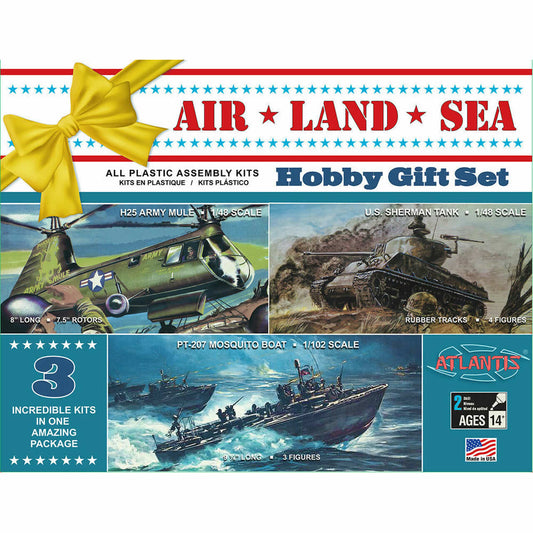 ATM9001 Air, Land and Sea Military Model Gift Set 1/48 and 1/102 Scale