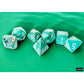 CHX22403 Oxi-Copper Marble Mega-Hedral Dice with White Colored Numbers 20mm (25/32in) Set of 7 Dice