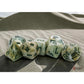 CHX22409 Green Marble Mega-Hedral Dice with Dark Green Colored Numbers 20mm (25/32in) Set of 7