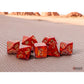 CHX22414 Scarlet Scarab Mega-Hedral Dice with Gold Colored Numbers 20mm (25/32in) Set of 7