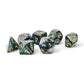 CHX22415 Jade Scarab Mega-Hedral Dice with Gold Colored Numbers 20mm (25/32in) Set of 7