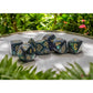 CHX22415 Jade Scarab Mega-Hedral Dice with Gold Colored Numbers 20mm (25/32in) Set of 7