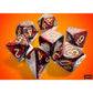 CHX22419 Blue Blood Scarab Mega-Hedral Dice with Gold Colored Numbers 20mm (25/32in) Set of 7 Dice