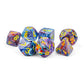 CHX22450 Mosaic Festive Mega-Hedral Dice with Yellow Colored Numbers 20mm (25/32in) Set of 7