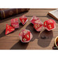 CHX22504 Ruby Glitter Mega-Hedral Dice with Gold Colored Numbers 20mm (25/32in) Set of 7 Dice