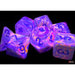 CHX22544 Pop Art Festive Mega-Hedral Dice with Blue Colored Numbers 20mm (25/32in) Set of 7 Dice