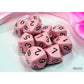 CHX25264 Pink Pastel Dice with Black Numbers D10 Aprox 16mm (5/8in) Set of 10