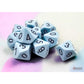 CHX25266 Blue Pastel Dice with Black Numbers D10 Aprox 16mm (5/8in) Set of 10