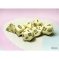 CHX25462 Yellow Pastel Dice with Black Numbers 16mm (5/8in) Set of 7 Dice