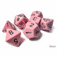 CHX25464 Pink Pastel Dice with Black Numbers 16mm (5/8in) Set of 7 Dice