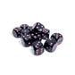 CHX25648 Black Opaque D6 Dice with Pink Pips 16mm (5/8in) Pack of 12 Dice