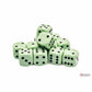 CHX25665 Green Pastel D6 Dice with Black Pips 16mm (5/8in) Pack of 12 Dice