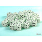 CHX25865 Green Pastel D6 Dice with Black Pips 12mm (1/2in) Pack of 36 Dice