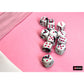 CHX26669 Black and White Gemini Dice with Pink Colored Pips D6 16mm (5/8in) Pack of 12