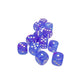 CHX27767 Aura Nebula Dice Luminary with White Pips D6 16mm (5/8in) Pack of 12 Dice