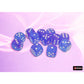 CHX27767 Aura Nebula Dice Luminary with White Pips D6 16mm (5/8in) Pack of 12 Dice