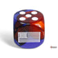 CHX29065 Blue-Red Gemini US War Dice with White Pips 16mm (5/8in) Pack of 12