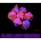 CHX30064 Borealis Cosmos with Gold Colored Numbers 7+1 Dice Set 16mm (5/8in)